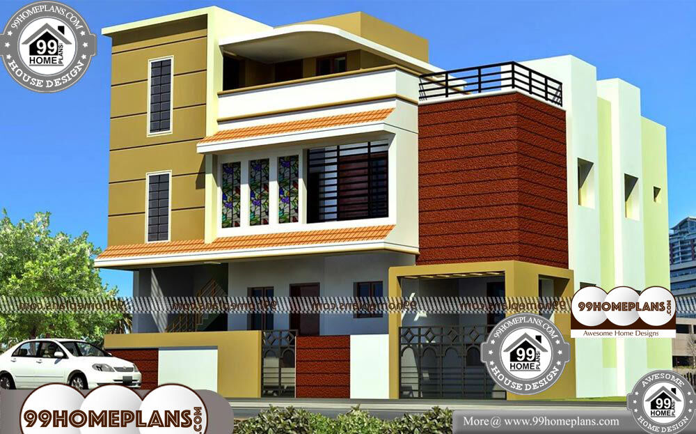 3d Front Elevation - 3 Story 3670 sqft-Home