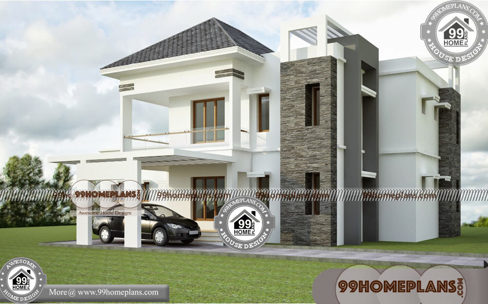 3D Exterior Design of House Ideas 55+ Two Storey Homes With Balcony