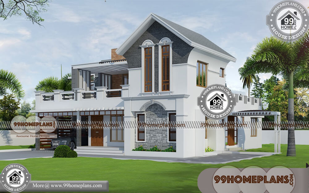 3D Exterior House Design & 90 Best 2 Story House Plans & Modern Ideas