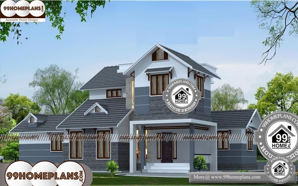 Corner Lot House Plans - 2 Story 2200 sqft-Home