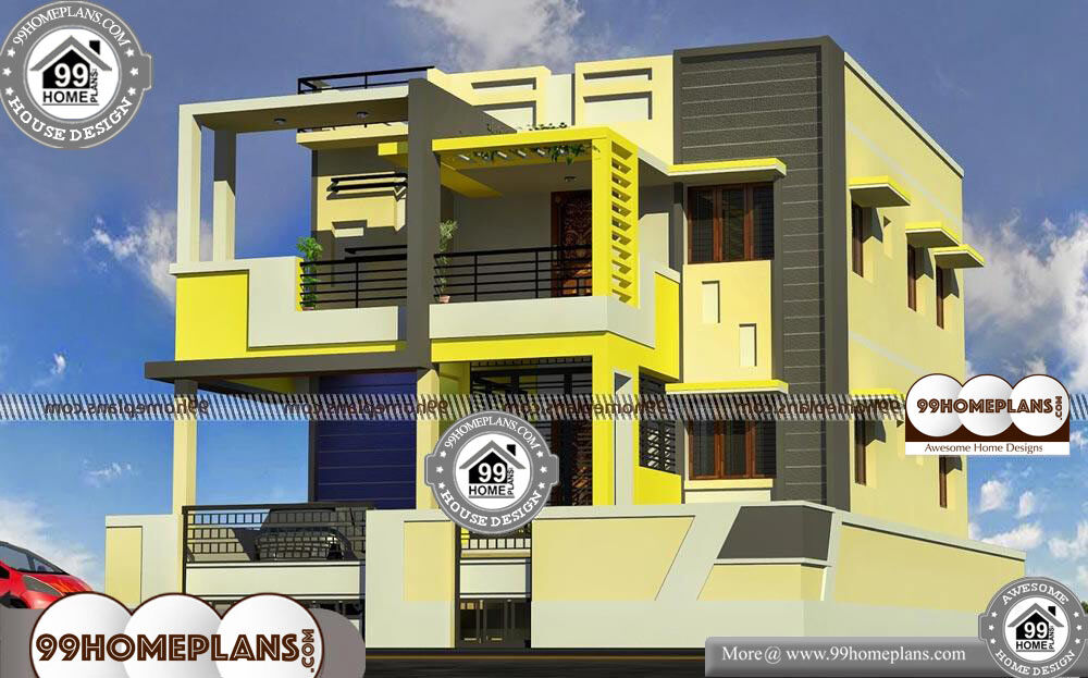 Elevation For Duplex House In Modern Architecture - 2 Story 2800 sqft-Home