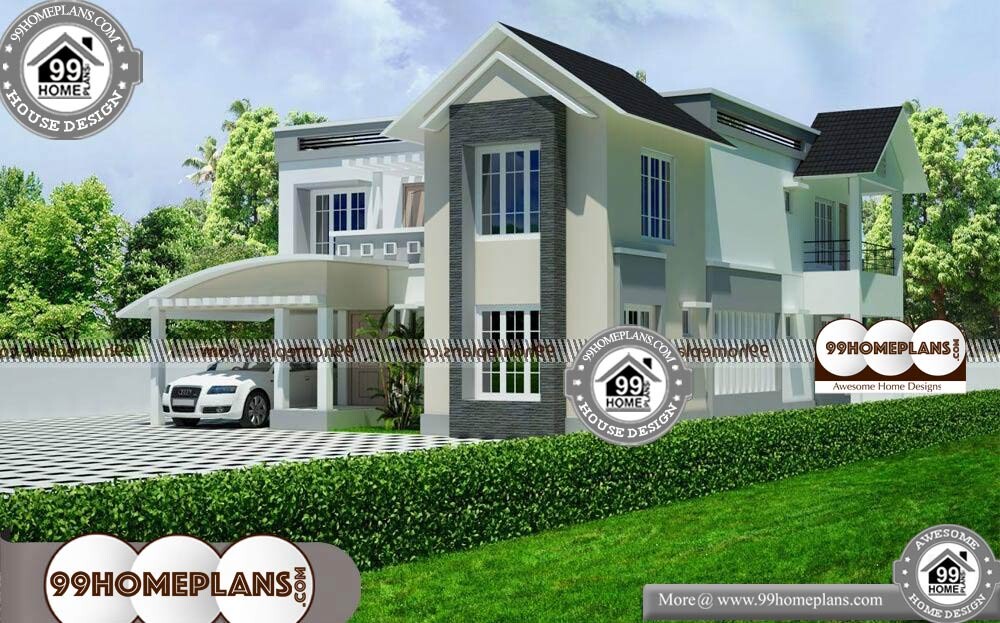 Elevation for Small Houses in Indian Style - 2 Story 3756 sqft-Home