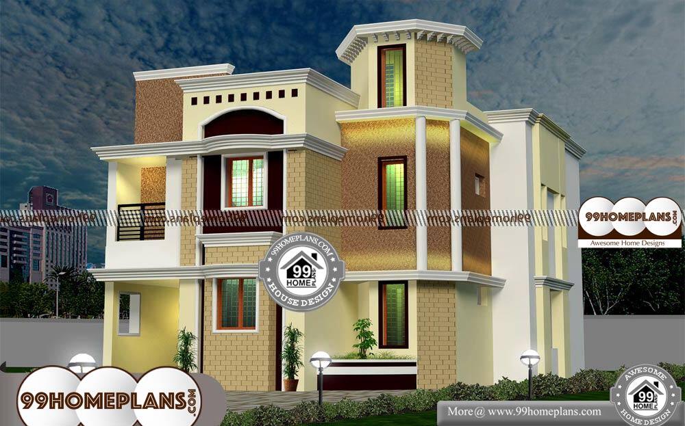 Four Bedroomed House Plans - 3 Story 2196 sqft-Home