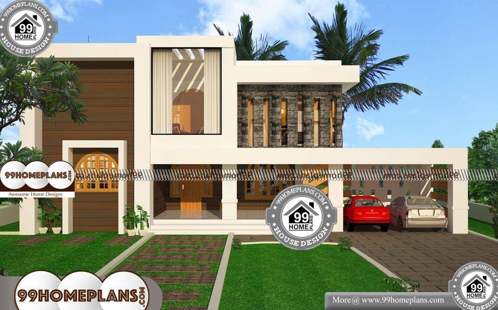 Front View House Plans - 2 Story 3600 sqft-Home