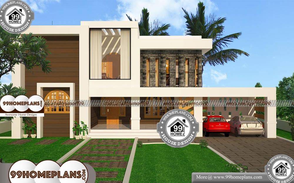  Front  View  House  Plans  45 Contemporary Style Kerala 