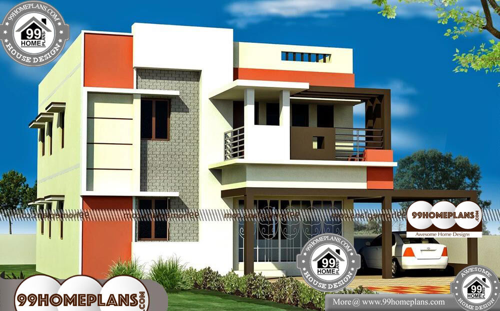 Indian Duplex House Elevation Designs - 2 Story 2310 sqft-Home 