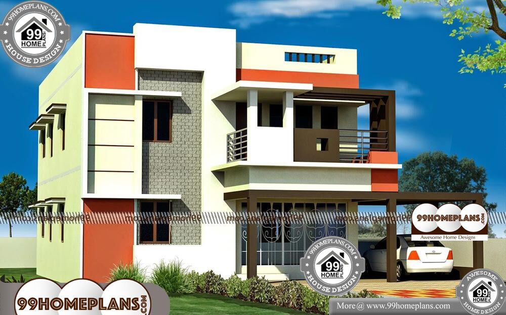 Indian Duplex House Elevation Designs - 2 Story 2310 sqft-Home