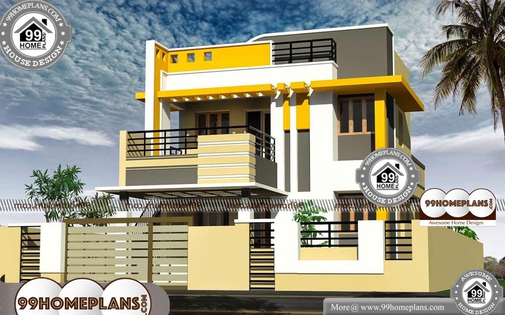 Indian Home Front Elevation - 2 Story 1570 sqft-Home