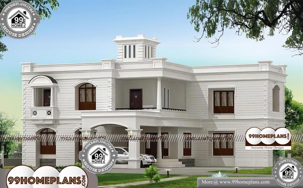 Indian Home Front Elevation Design - 2 Story 3400 sqft-Home 