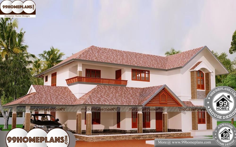 Indian House Elevation Photo Gallery - 2 Story 2250 sqft-Home