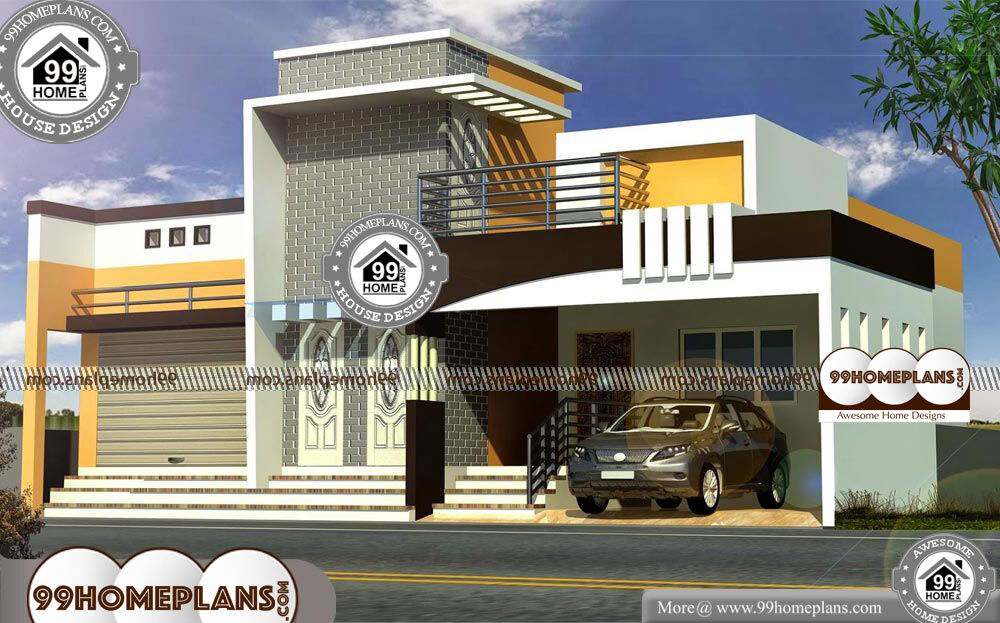 Indian House Front Elevation Models - 2 Story 1230 sqft-Home