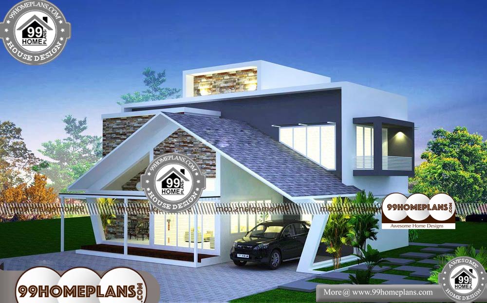 Modern Concrete Home Plans - 2 Story 2653 sqft-Home