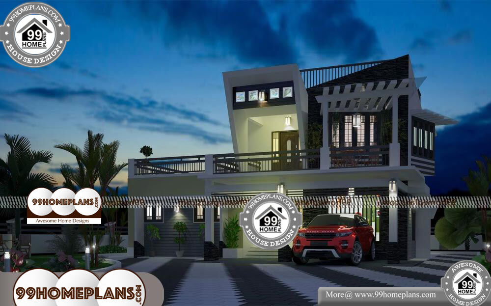 Modern House Designs Pictures Gallery - 2 Story 2000 sqft-Home