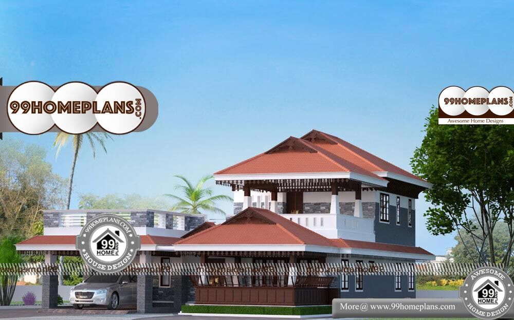 Modern Nalukettu Designs - 2 Story 3504 sqft-Home