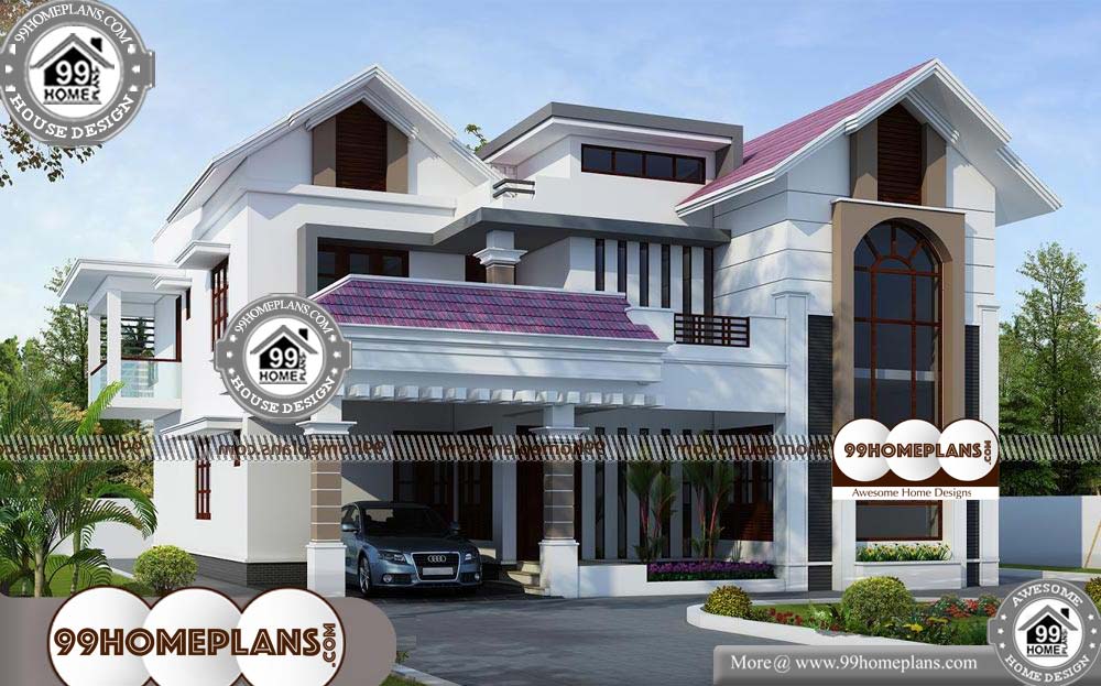 New House Front Elevation Designs - 2 Story 3756 sqft-Home