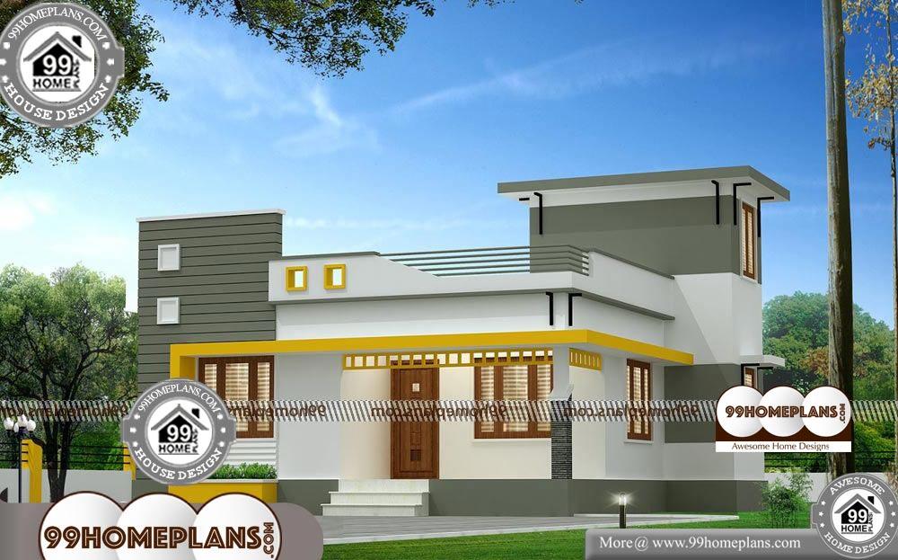 One Floor House Plans Designs - Single Story 1100 sqft-Home