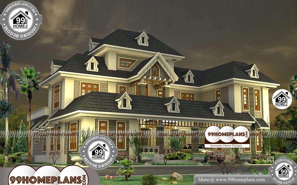 Simple Bungalow House Plans - 2 Story 3000 sqft-Home