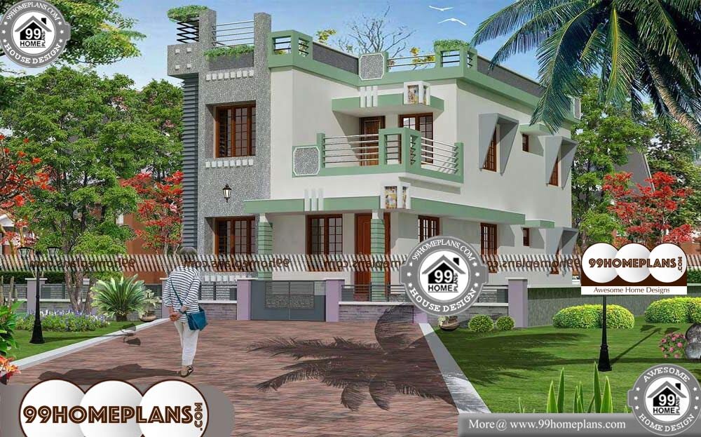 Simple Front Elevation Of House - 2 Story 1945 sqft-Home