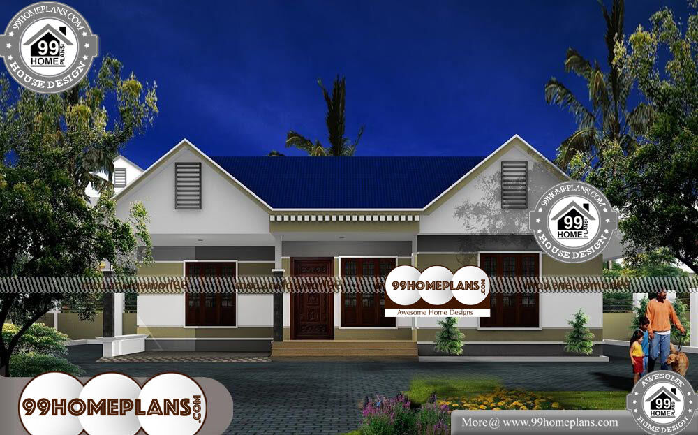Single Floor Front Elevation - Single Story 1800 sqft-Home 