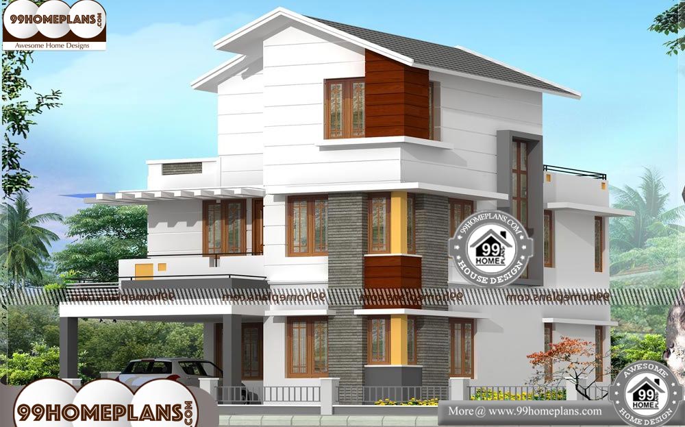 Three Floor House Design India - 3 Story 1482 sqft-Home