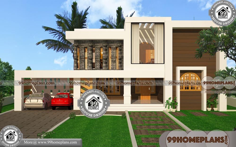 Contemporary Style Kerala Homes Designs, Front View House Plans
