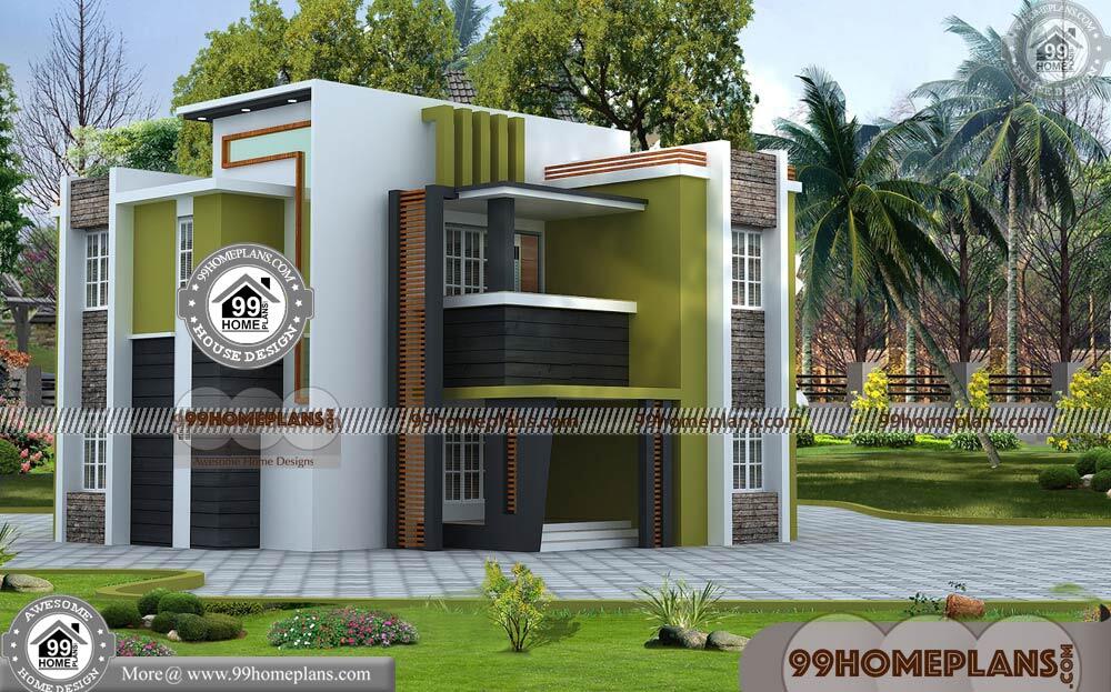 Double Storey Flat Roof House Designs