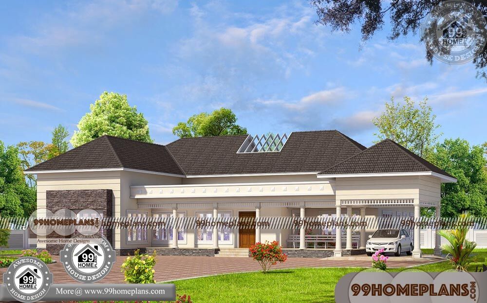 Traditional 4 Bedroom Single Floor House Plans Kerala Style Www 