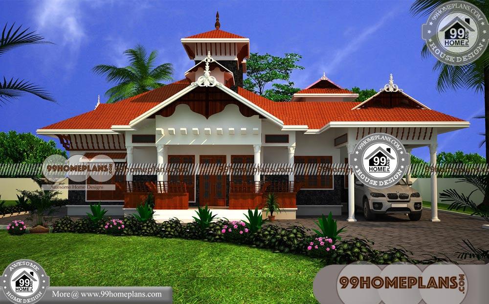 Kerala Home Design Nalukettu | Narrow Lot Single Story House Plans