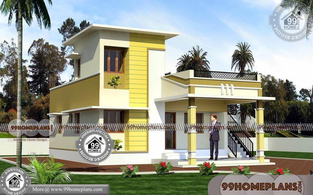 Low Cost Home Plans  One Floor Small House  Plans  with 3D 