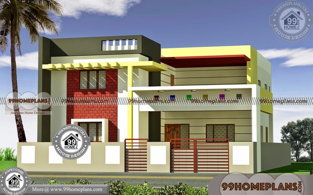  North  Facing  House  Elevation  3D 2 Storey Modern House  