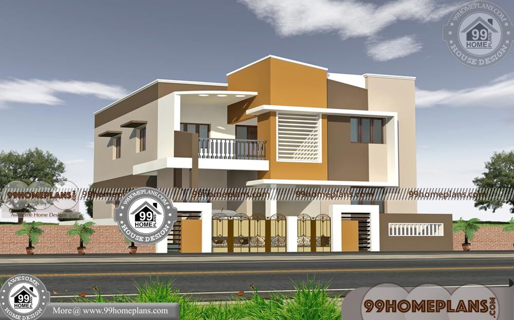  Simple  Modern House  with 3D Front Elevation  Design  45 2 