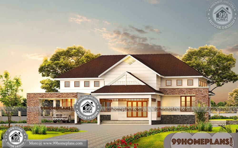 Simple Single Floor House Designs | 90+ Kerala Traditional Home Plans
