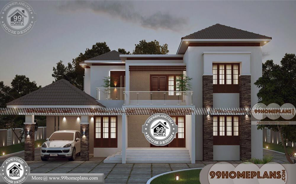 Two Storey Homes  With Balcony 45 Contemporary  House  