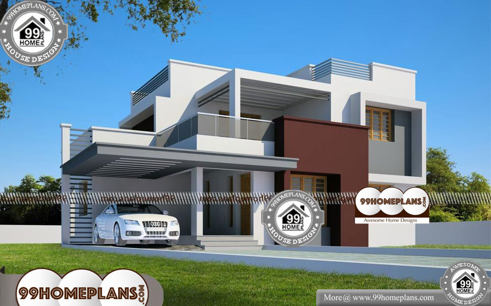 3D Modern House Plans - 2 Story 2200 sqft-Home