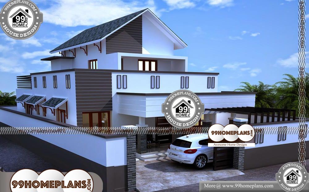 Architects in Kerala House Plans - 2 Story 1670 sqft-Home