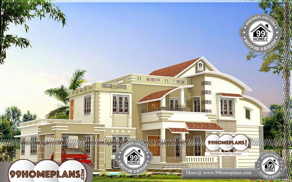 Beautiful Front Elevation of Houses - 2 Story 3500 sqft-Home