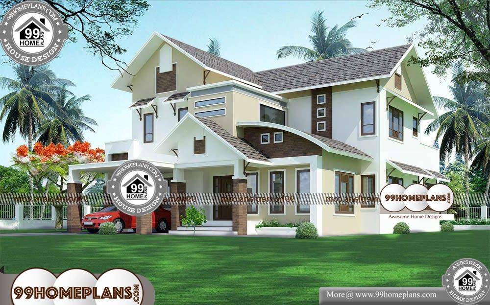 Exterior House Designs for Indian Homes - 2 Story 2846 sqft-HOME