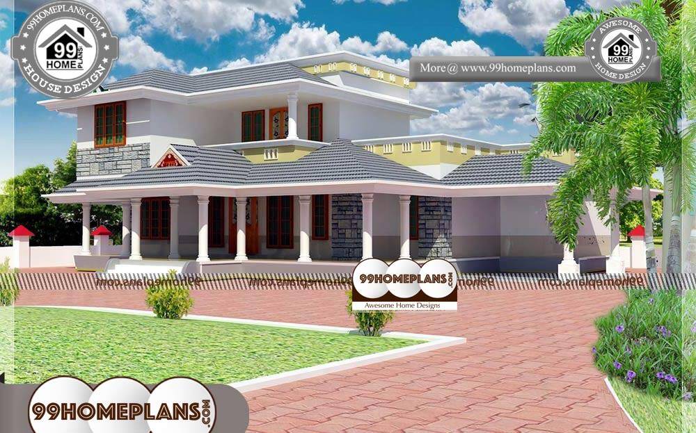 Front Elevation Ideas for Indian Homes - 2 Story 2100 sqft-Home 