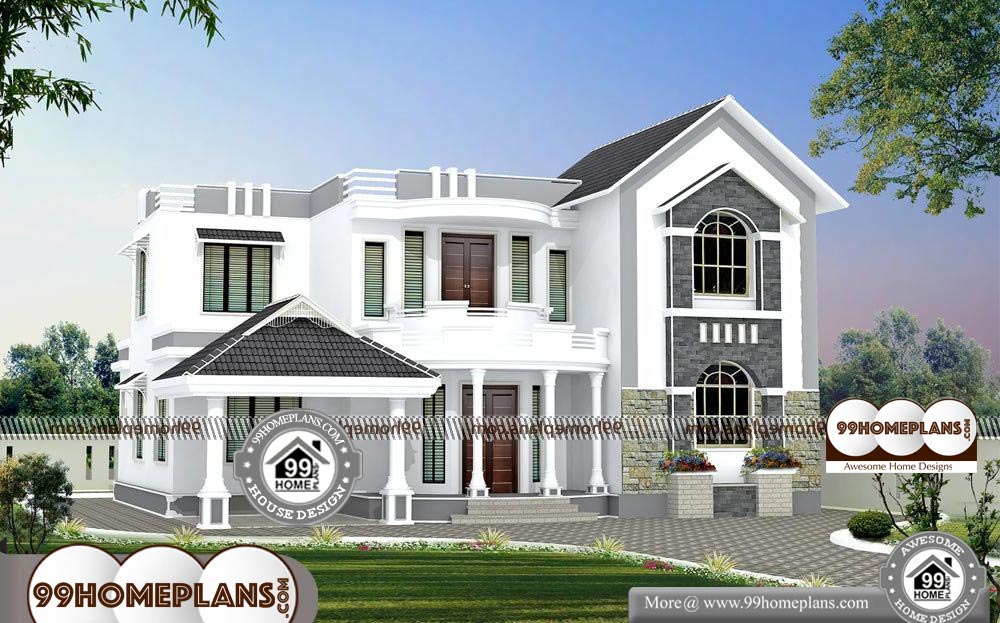 House Front Elevation Indian Style - 2 Story 2410 sqft-Home