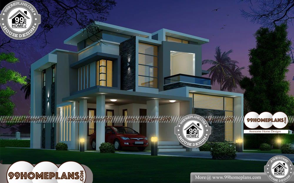 House Plans with Photos Indian Style - 2 Story 2344 sqft-Home