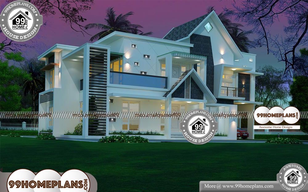 Indian House Front View Design - 2 Story 2895 sqft-Home