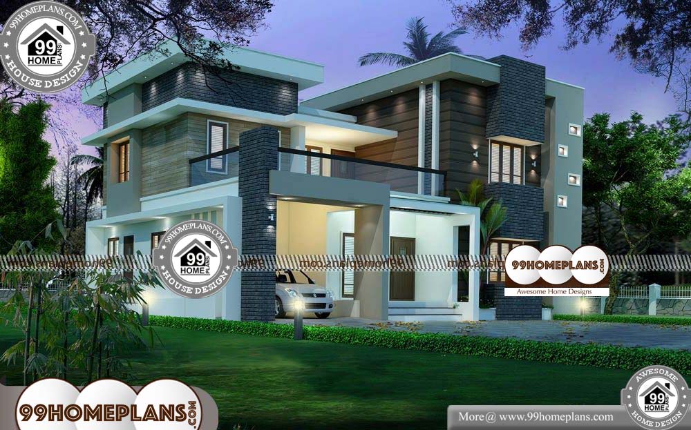 Indian House Plans and Elevations - 2 Story 2352 sqft-Home