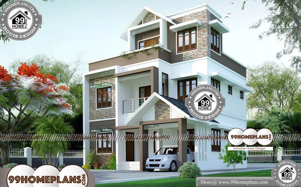 Low Budget House Plans in Kerala with Cost - 2 Story 1595 sqft-HOME