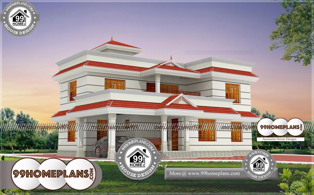 Low Budget Veedu Plans - 2 Story 1990 sqft-Home