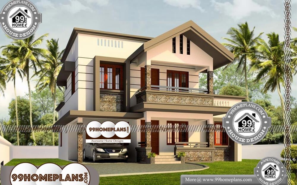 Modern Indian House Plans with Photos - 2 Story 2060 sqft- HOME