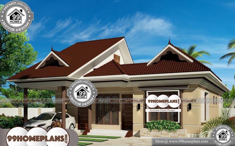 Modern One Floor House Plans - One Story 1300 sqft-Home