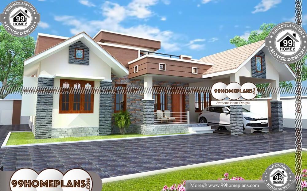 Simple 1 Story House Plans - One Story 1370 sqft Home
