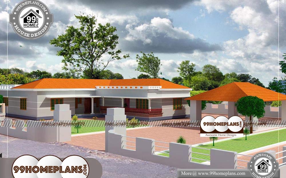 Single Floor Home Plans - One Story 1500 sqft-Home