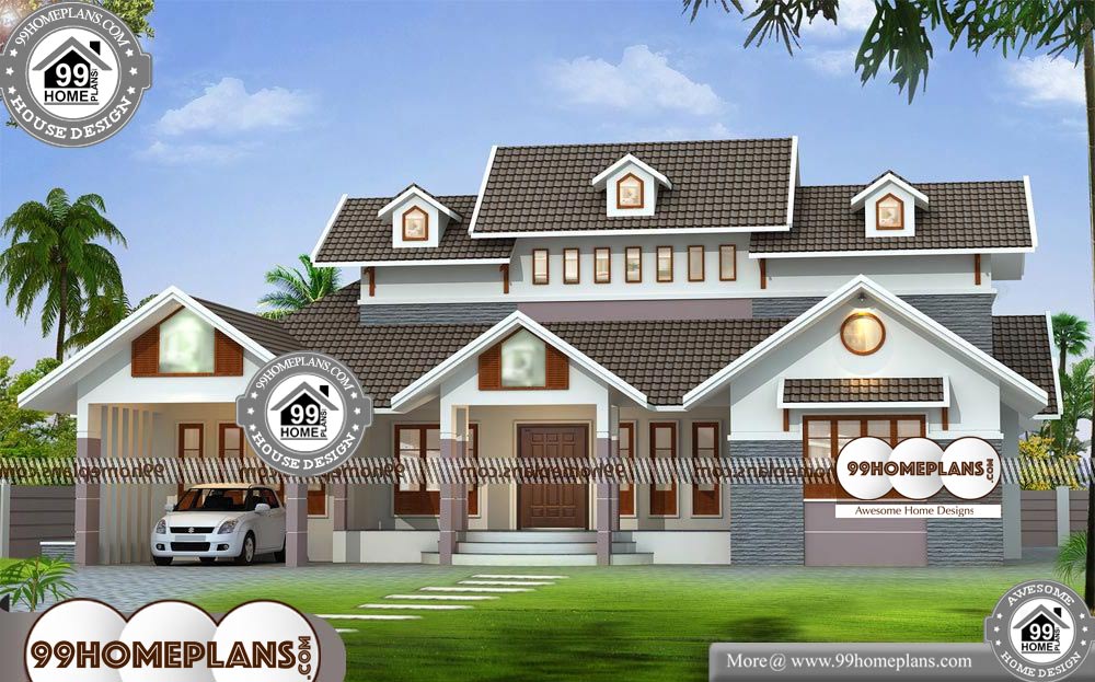 Single Floor House Elevations Indian Style - One Story 2925 sqft-Home