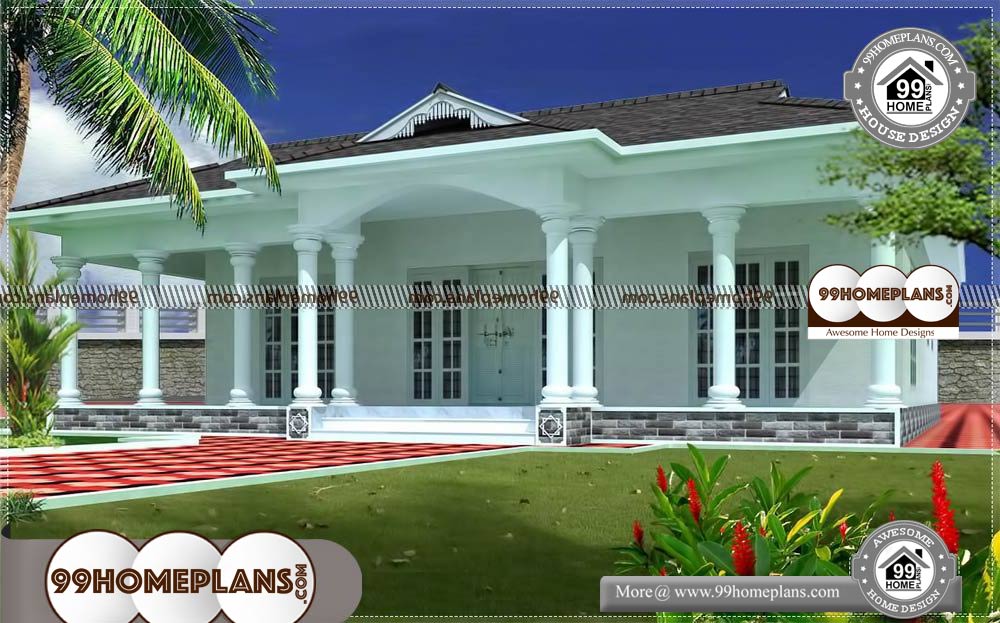 Single Storey House Designs Kerala Style - One Story 1600 sqft-Home